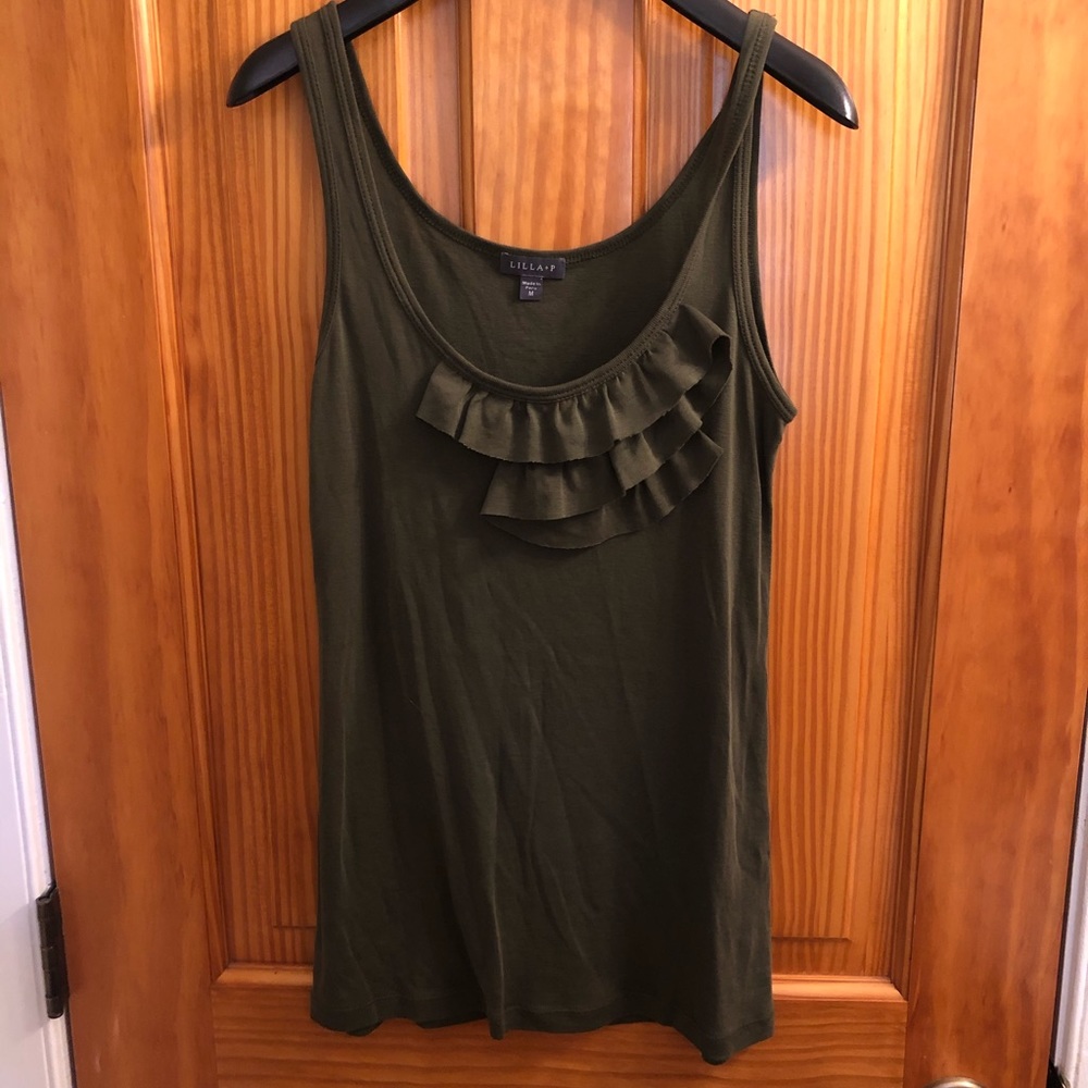 Lilla P Ruffle Scoop Neck